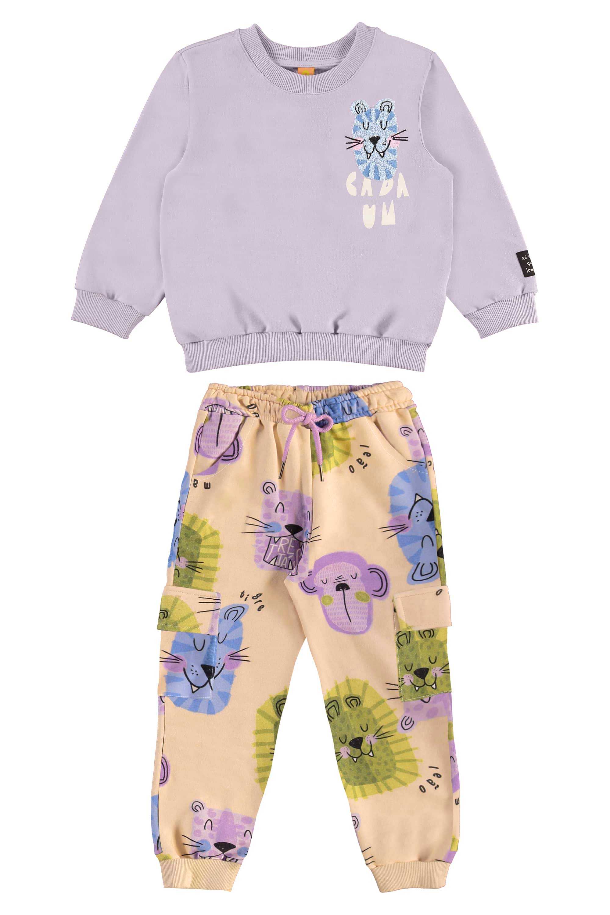 Conjunto Selva Infantil Masculino com Blusão e Calça (Roxo) Três e Já - Imagem 18